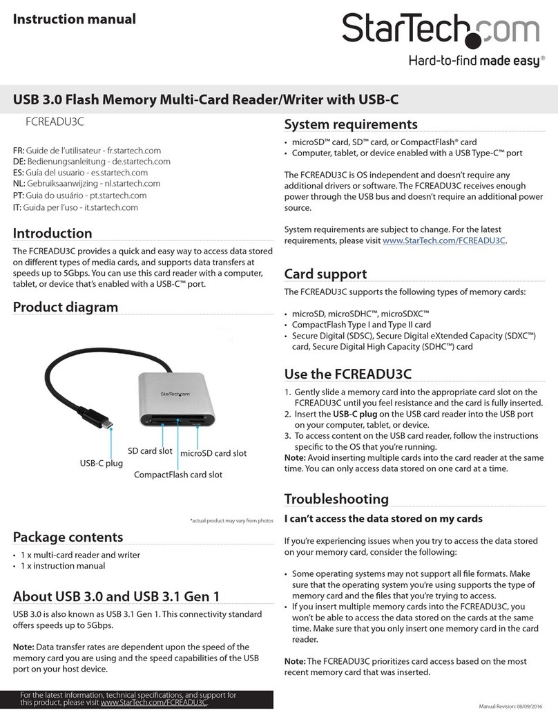 StarTech.com FCREADU3C instruction manual