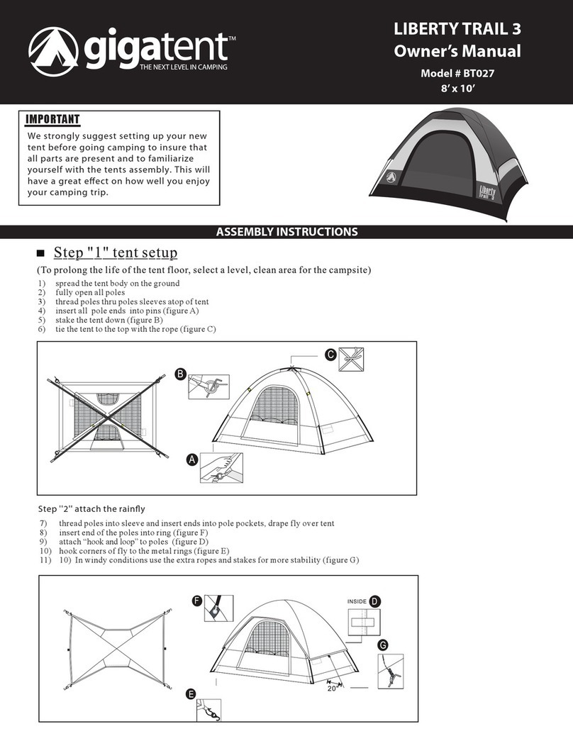 GigaTent LIBERTY TRAIL 3 owner's manual GigaTent LIBERTY TRAIL 3 owner's manual