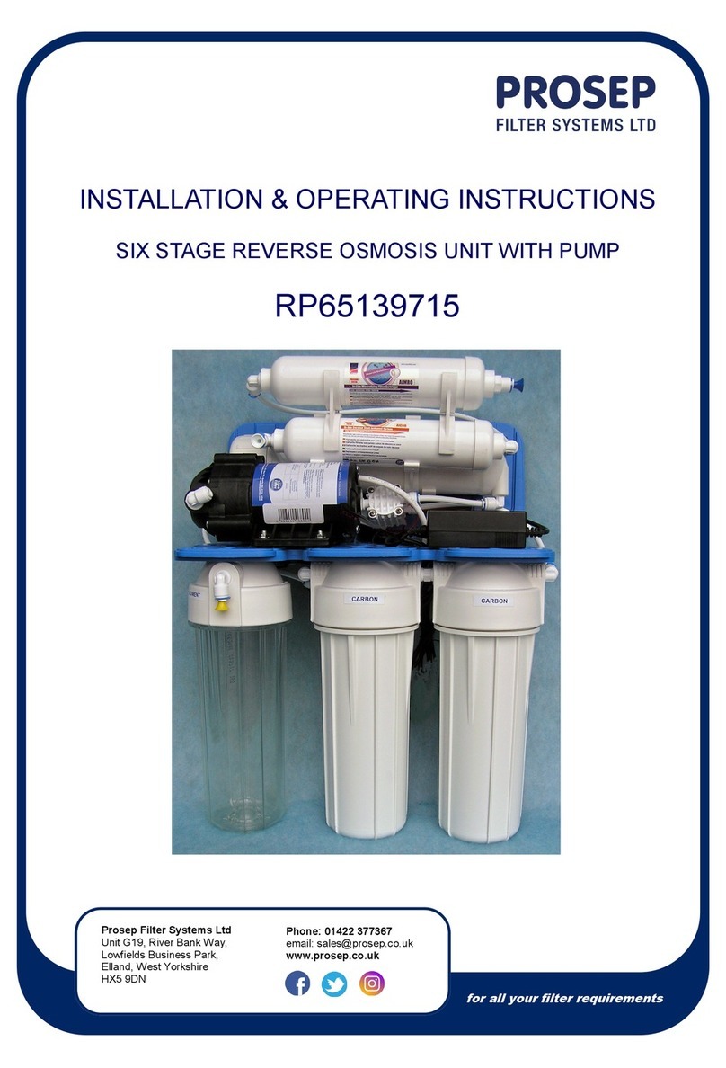 PROSEP FILTER SYSTEMS RP65139715 Installation & operating instructions