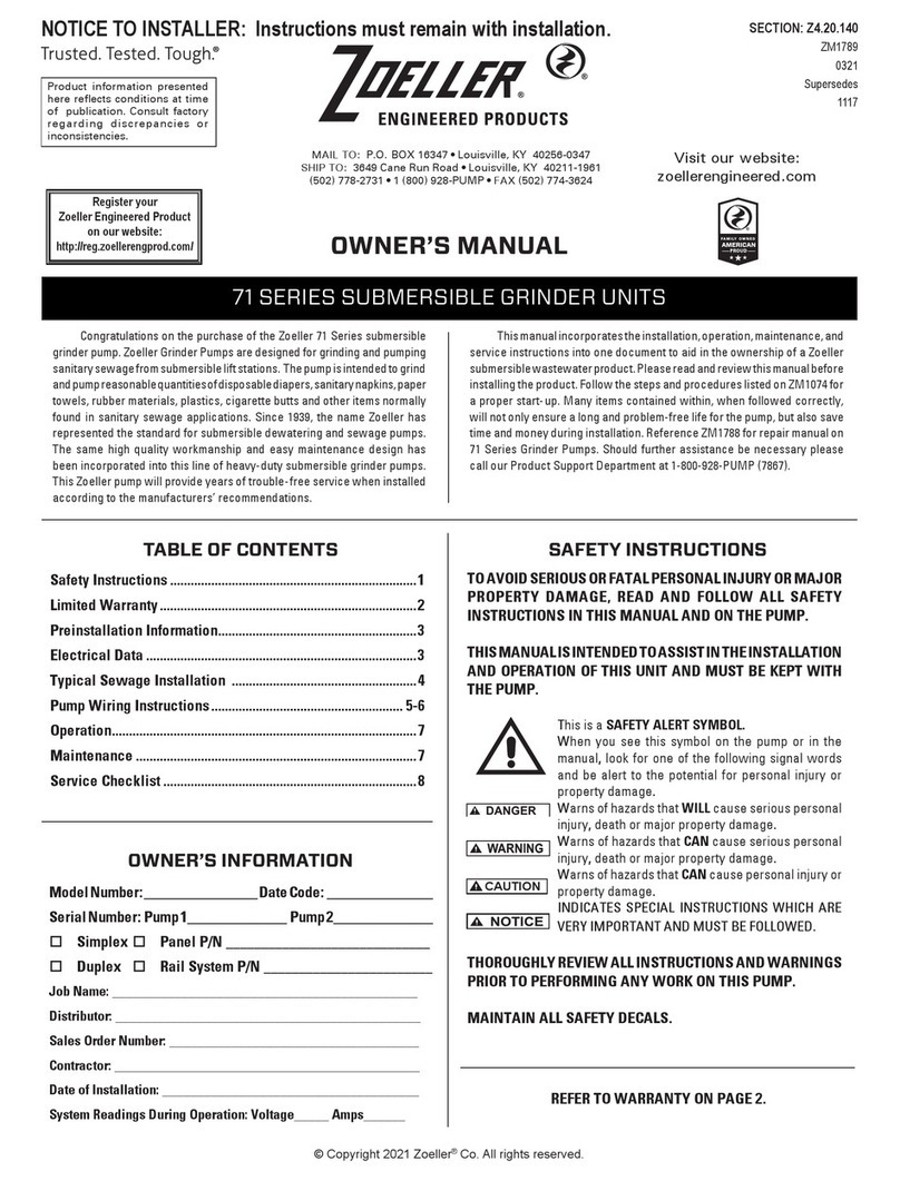 Zoeller 71 Series owner's manual