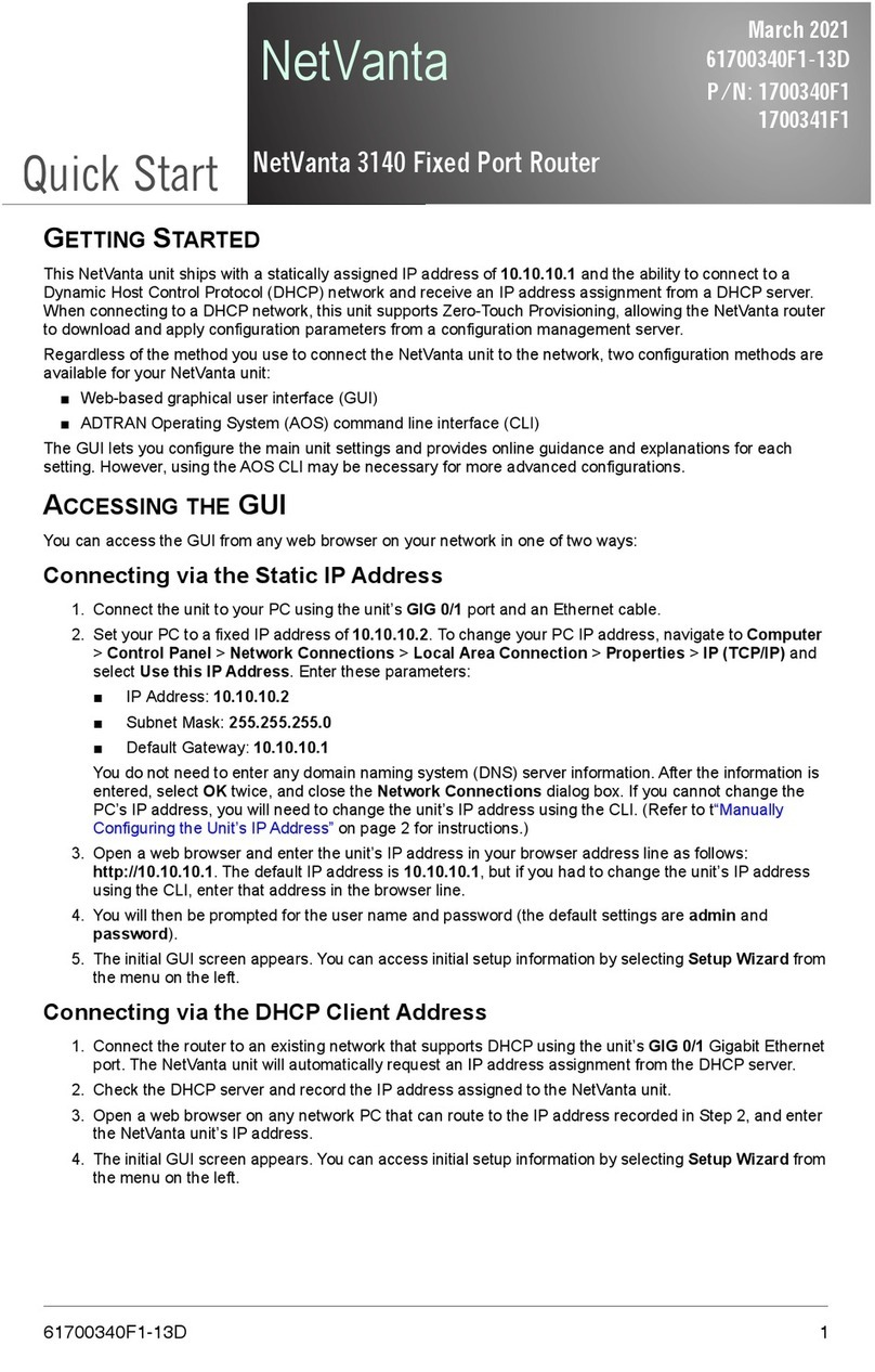 ADTRAN NetVanta 3140 Desktop User manual