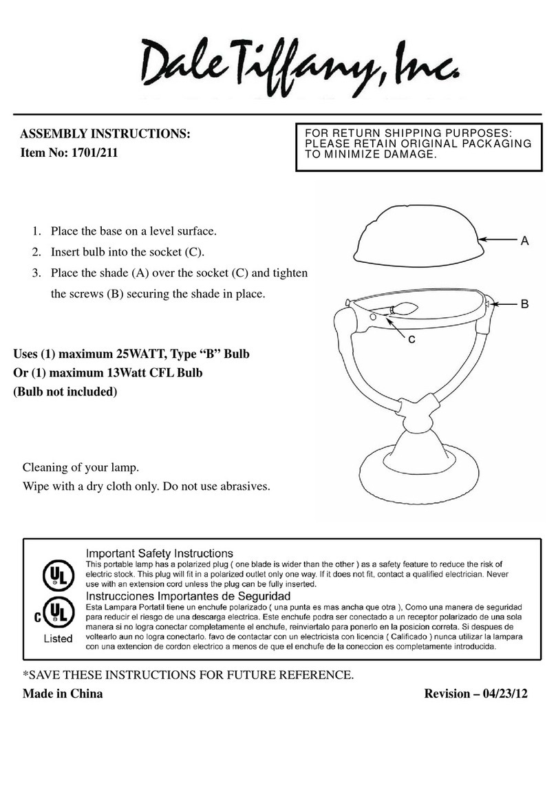 Dale Tiffany 1701/211 Assembly instructions Dale Tiffany 1701/211 Assembly instructions