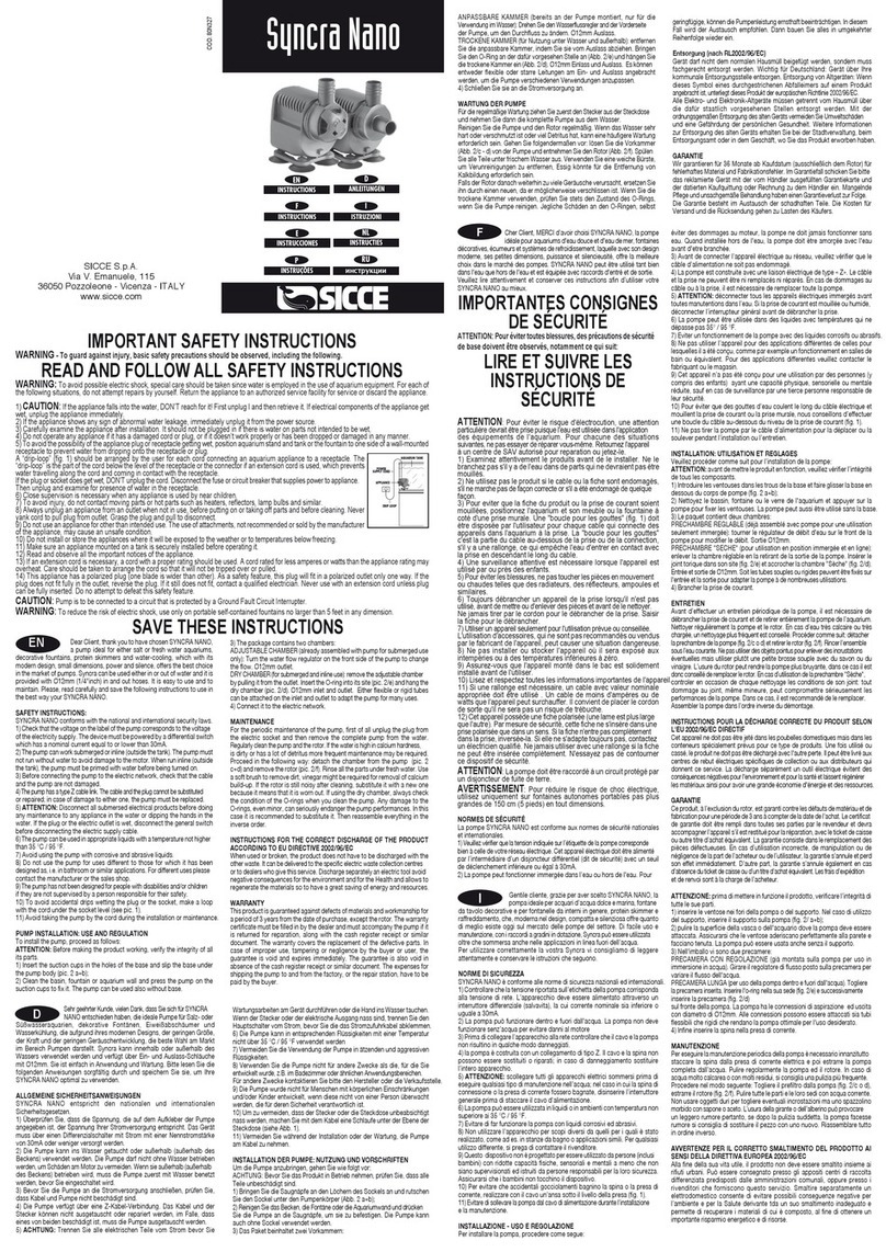 Sicce Syncra Nano User manual