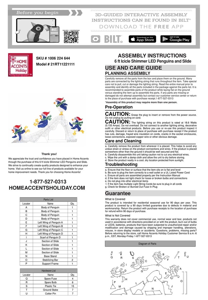 Home Accents Holiday 21RT11221111 Assembly instructions