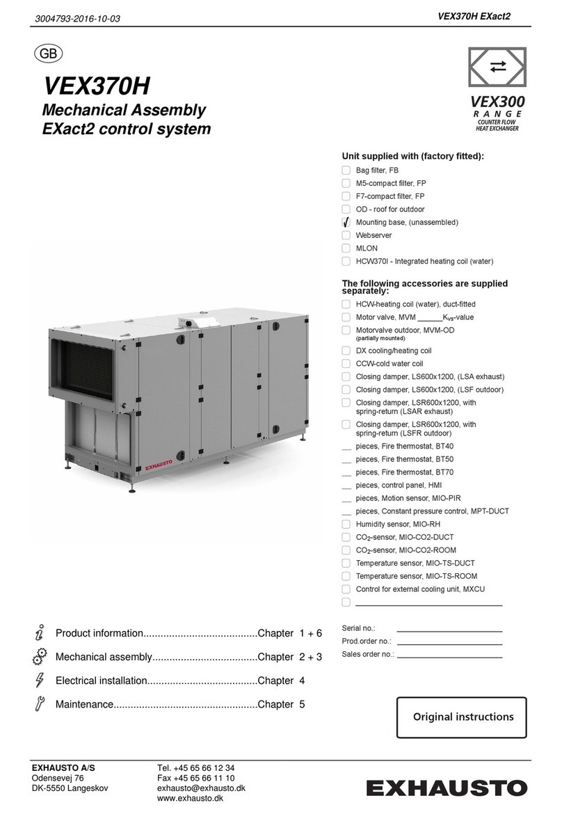Exhausto VEX300 Series Mechanical assembly Exhausto VEX300 Series Mechanical assembly