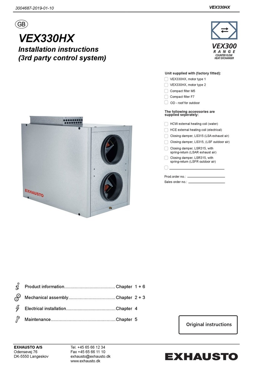 Exhausto VEX300 Series installation instructions
