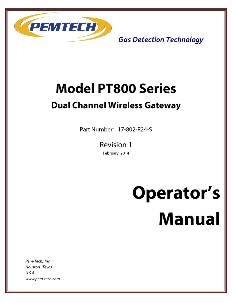 PEMTECH PT800 Series Operator's manual