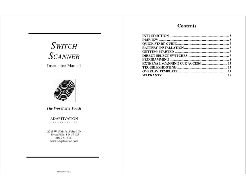 Adaptivation SWITCH SCANNER instruction manual