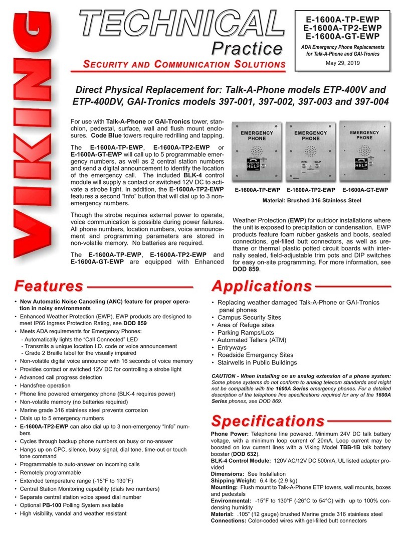 Viking E-1600A-GT-EWP Instructions for use