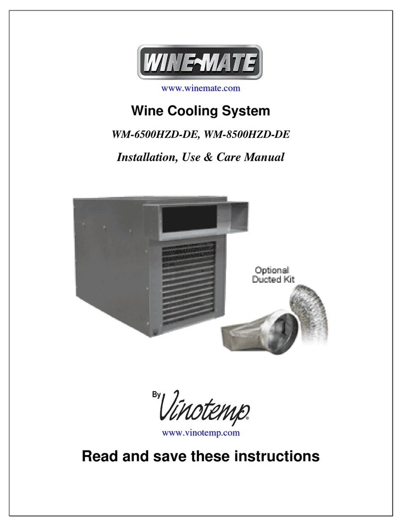 Vinotemp WINE-MATE WM-6500D-DE Installation, use & care manual