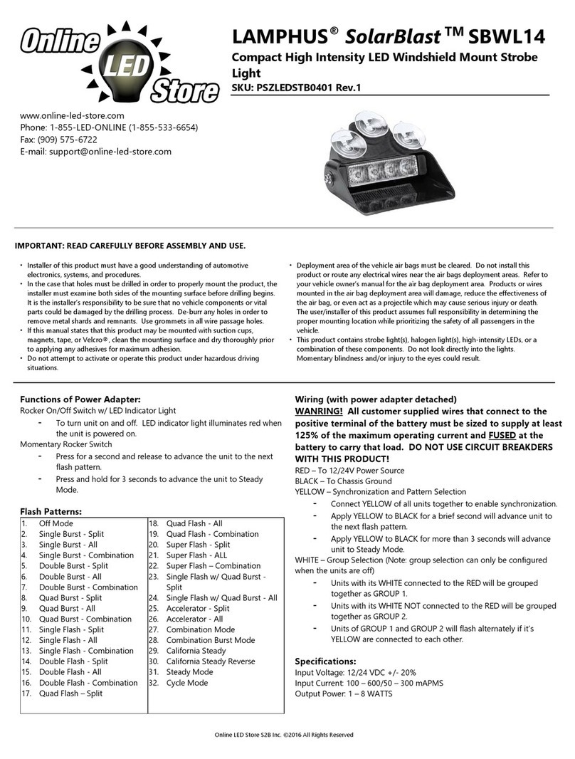 Lamphus SolarBlast SBWL14 User manual