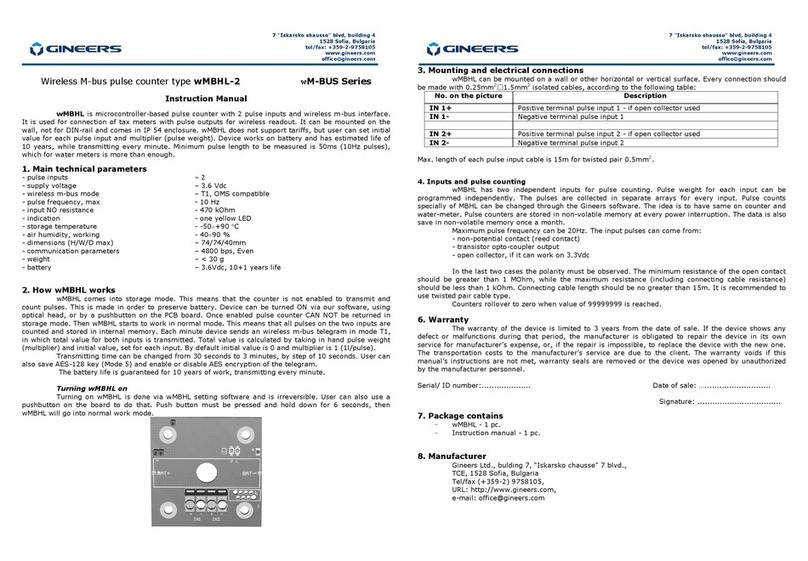 GINEERS wM-BUS Series instruction manual