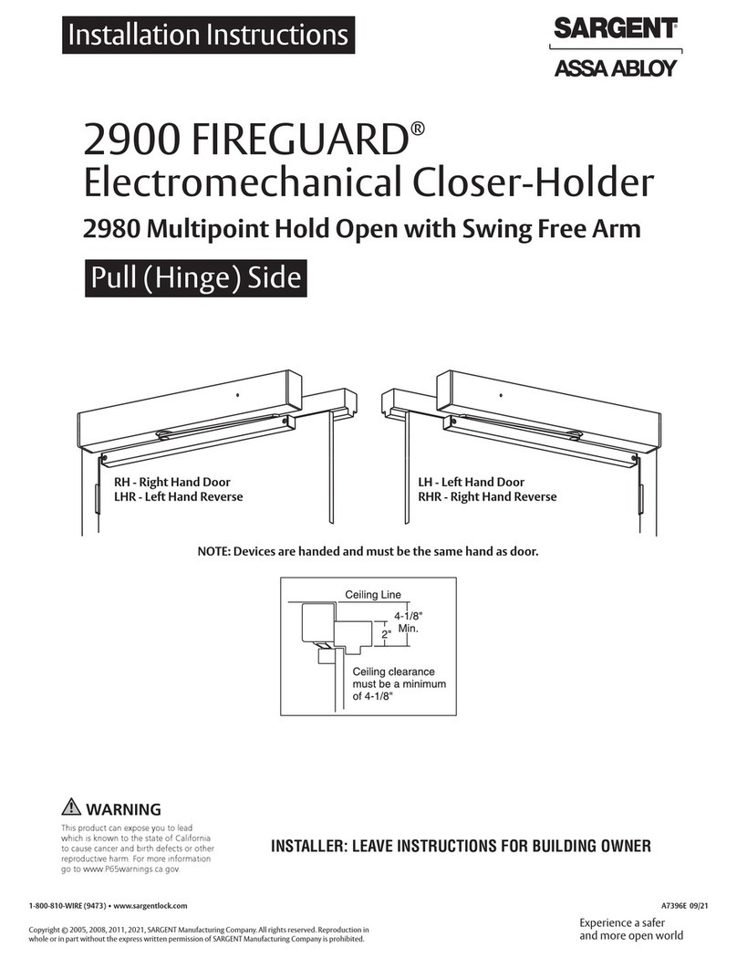 Assa Abloy SARGENT 2900 FIREGUARD installation instructions