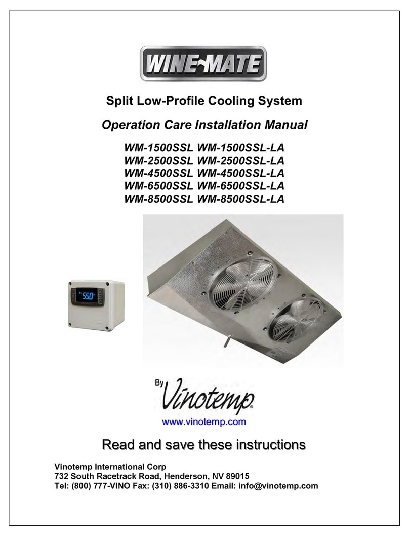Vinotemp WINE-MATE WM-1500SSL WINE-MATE WM-1500SSL-LA Operation Care Installation Manual Vinotemp WINE-MATE WM-1500SSL WINE-MATE WM-1500SSL-LA Operation Care Installation Manual