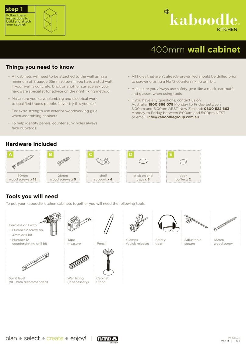 Kaboodle 400mm wall cabinet quick start guide