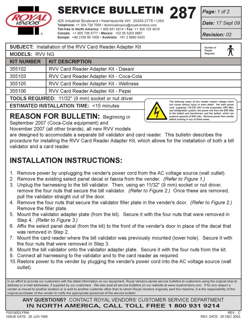Royal Vendors RVV NG Service bulletin