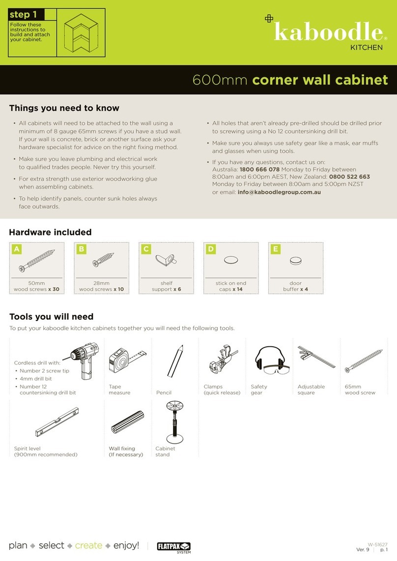 Kaboodle 600mm corner wall cabinet quick start guide Kaboodle 600mm corner wall cabinet quick start guide