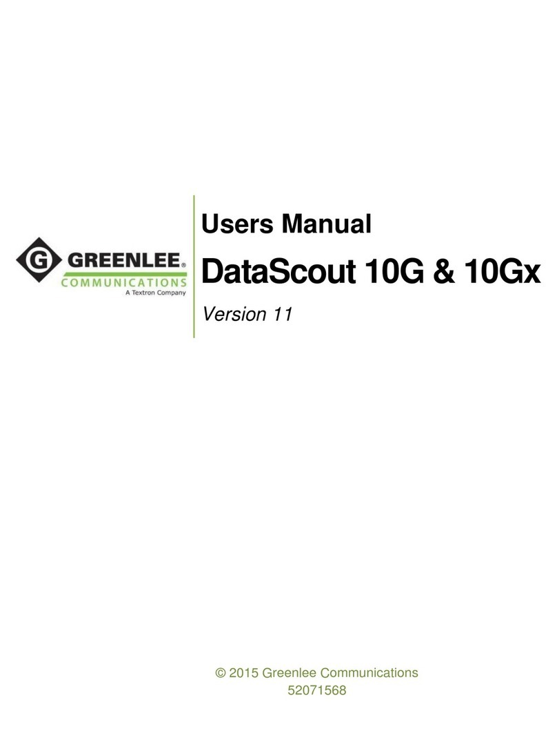Textron Greenlee Communications DataScout 10G User manual Textron Greenlee Communications DataScout 10G User manual