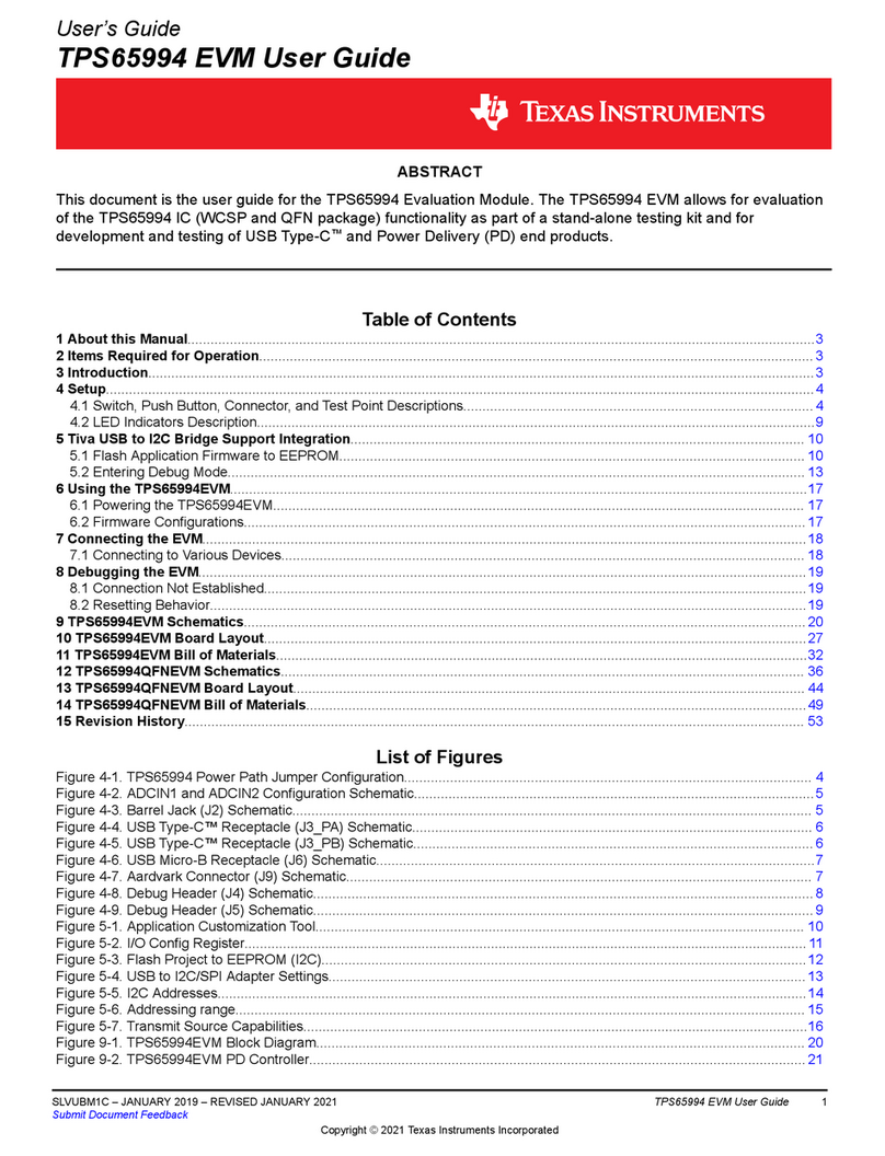 Texas Instruments TPS65994 EVM User manual