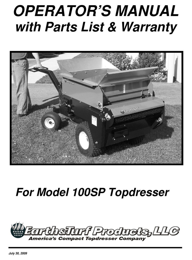 Earth & Turf Products 100SP Operator's Manual with Parts List & Warranty Earth & Turf Products 100SP Operator's Manual with Parts List & Warranty