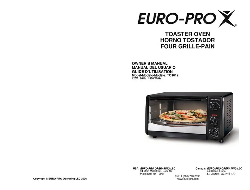EUROPRO TO1612 owner's manual