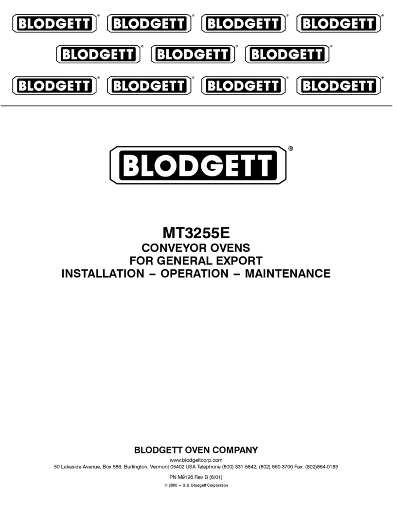 Blodgett MT3255E Installation operation & maintenance
