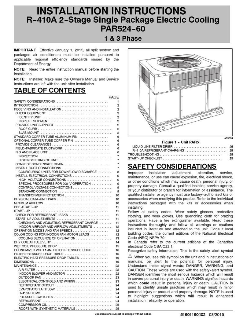 HEIL PAR524--60 installation instructions