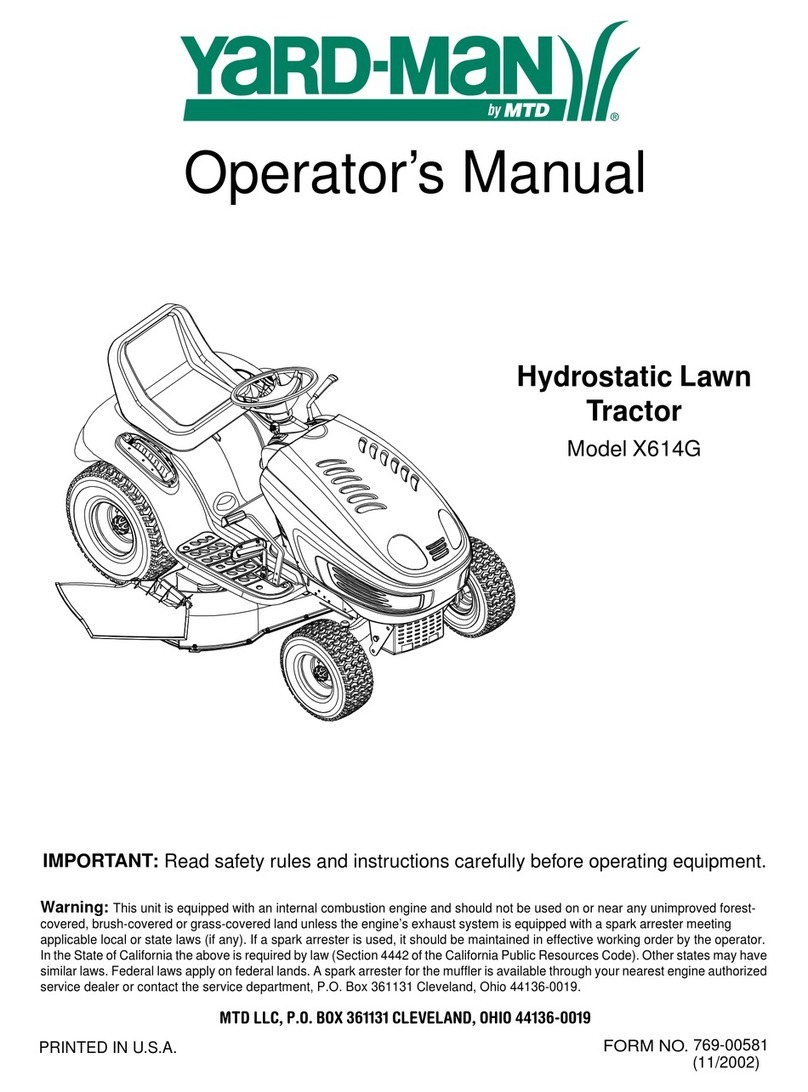 MTD YARD-MAN X614G User manual MTD YARD-MAN X614G User manual