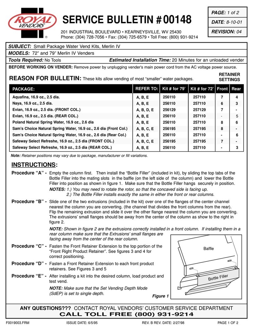 Royal Vendors Merlin IV Service bulletin Royal Vendors Merlin IV Service bulletin