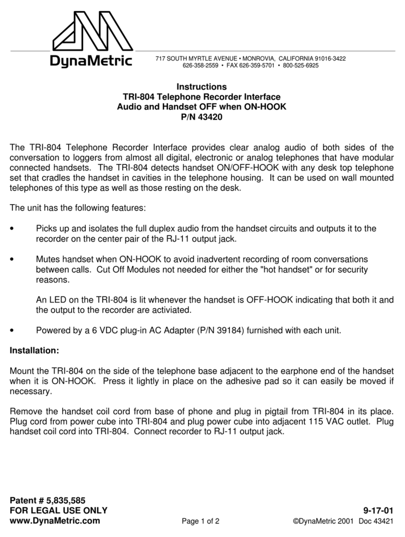 DynaMetric TRI-804 instructions