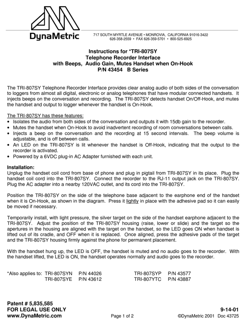 DynaMetric B Series instructions