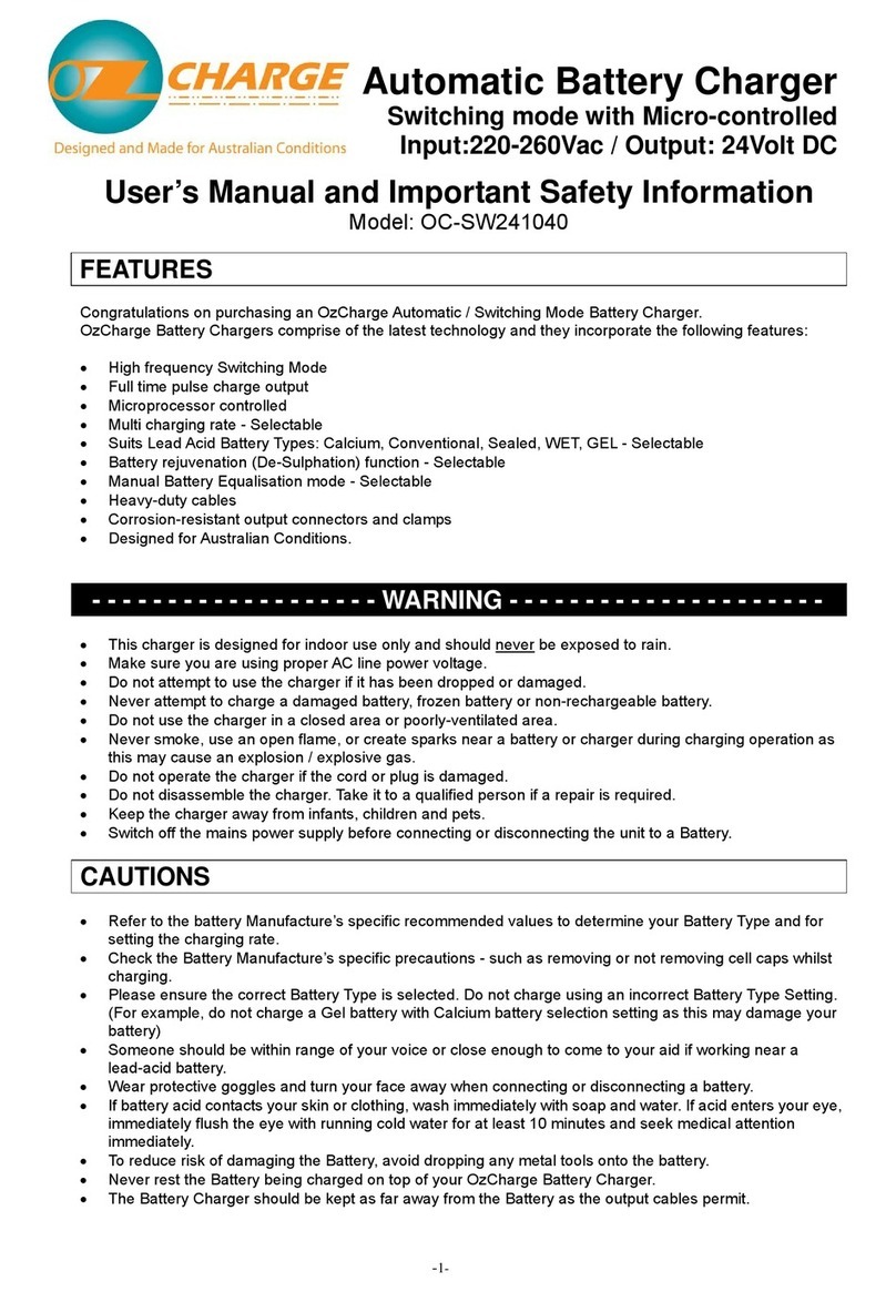 OzCharge OC-SW241040 Users manual and important safety information