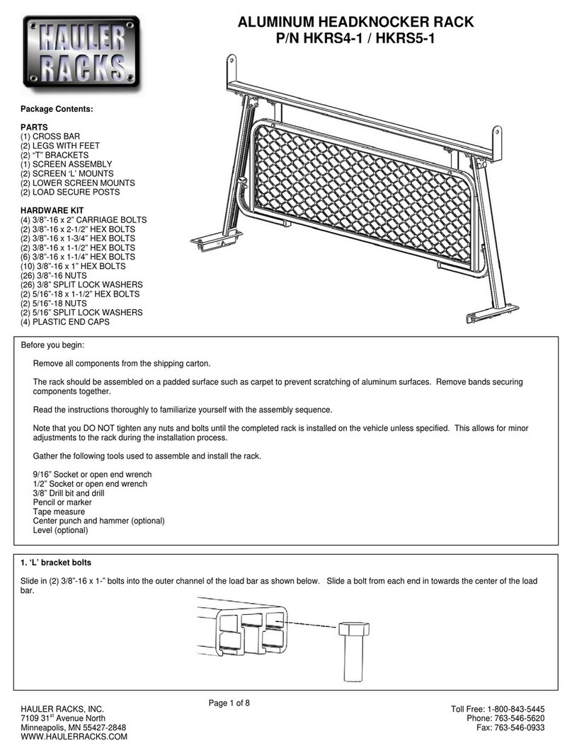 Hauler Racks HKRS4-1 quick start guide