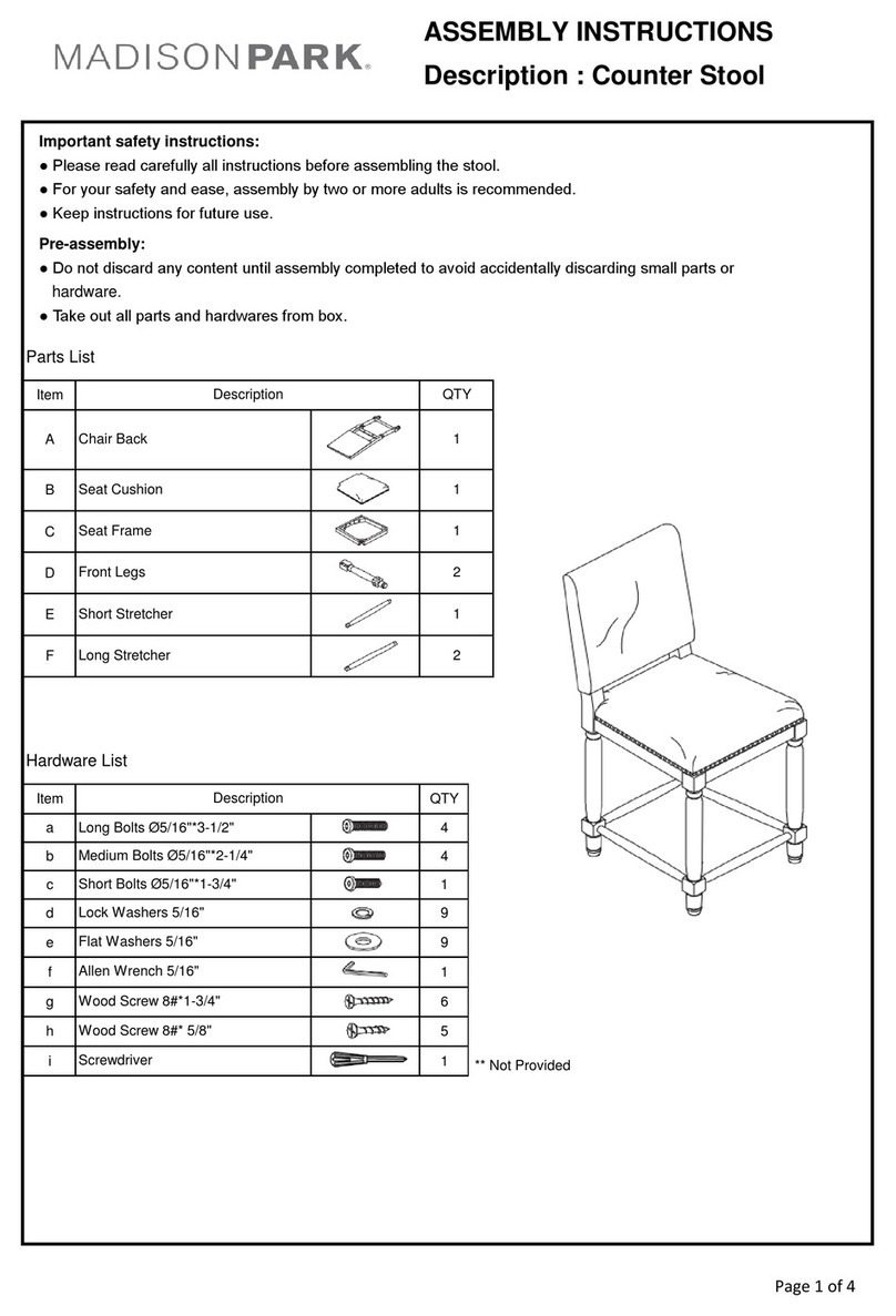 Madison Park 267521 Assembly instructions