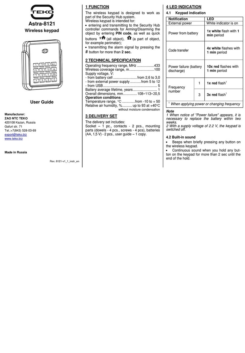 teko Astra-8121 user guide