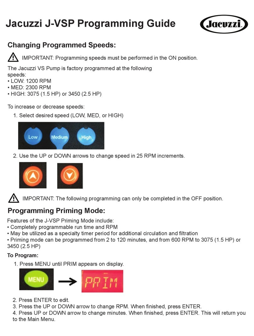 Jacuzzi J-VSP Operating instructions