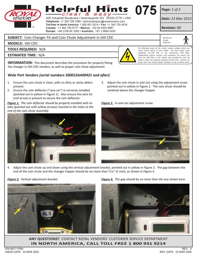 Royal Vendors GIII CDC Helpful hints