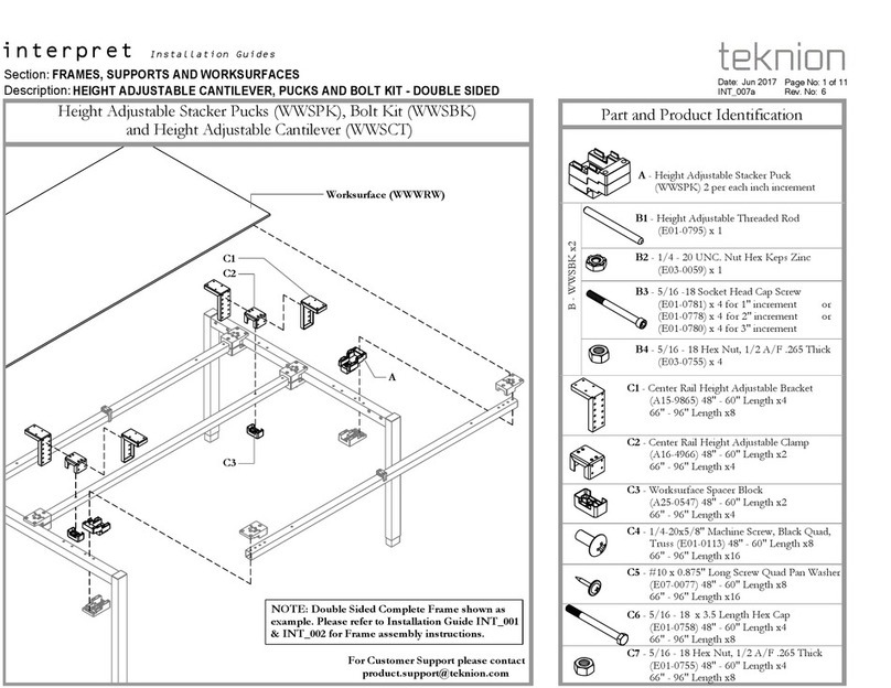 Teknion Interpret Operating and maintenance instructions Teknion Interpret Operating and maintenance instructions