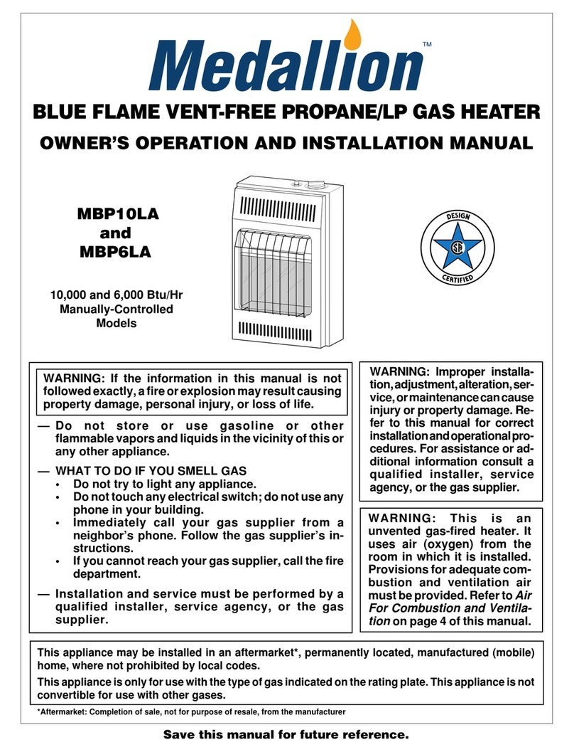 Medallion MBP10LA OWNER'S OPERATION AND INSTALLATION MANUAL