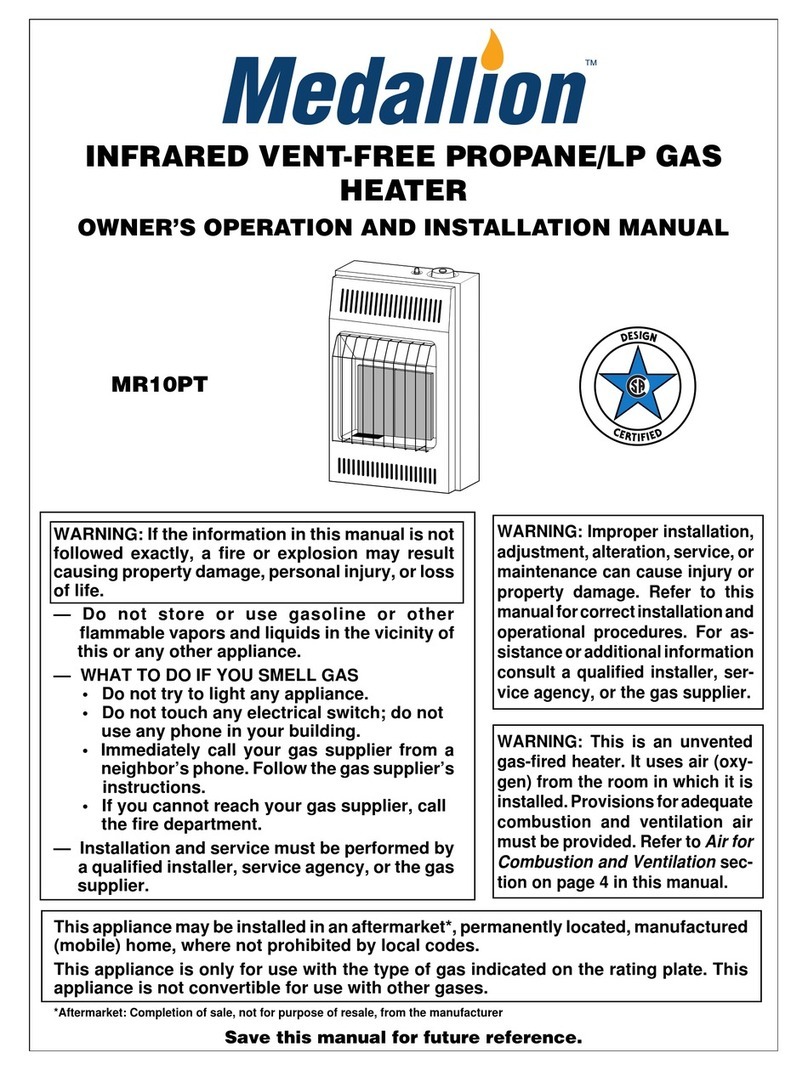 Medallion MR10PT OWNER'S OPERATION AND INSTALLATION MANUAL