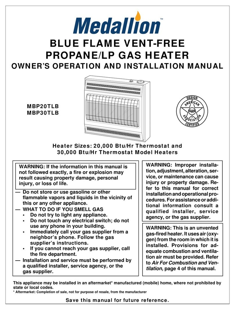 Medallion MBP20TLB OWNER'S OPERATION AND INSTALLATION MANUAL Medallion MBP20TLB OWNER'S OPERATION AND INSTALLATION MANUAL