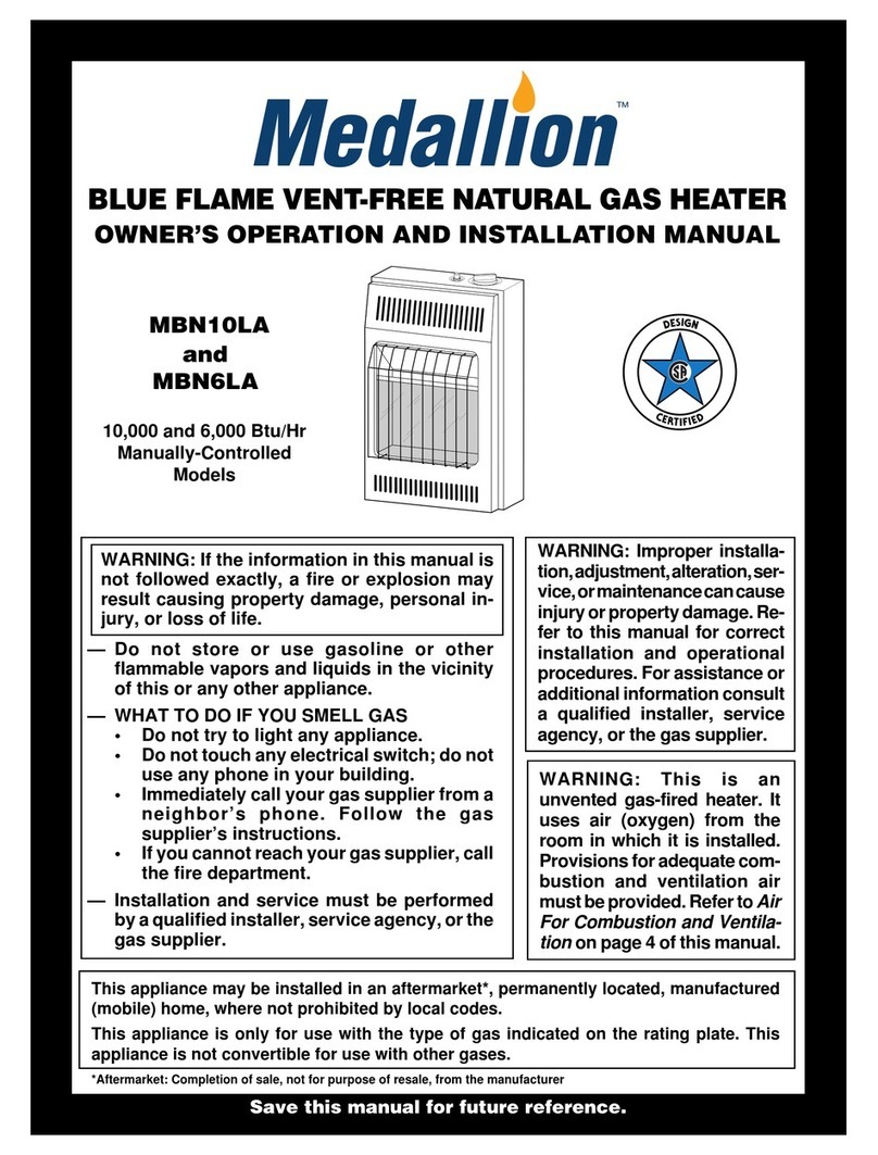 Medallion MBN10LA OWNER'S OPERATION AND INSTALLATION MANUAL
