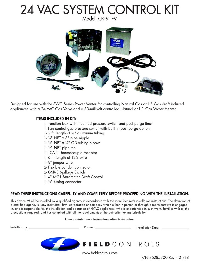 Field Controls CK-91FV User manual Field Controls CK-91FV User manual