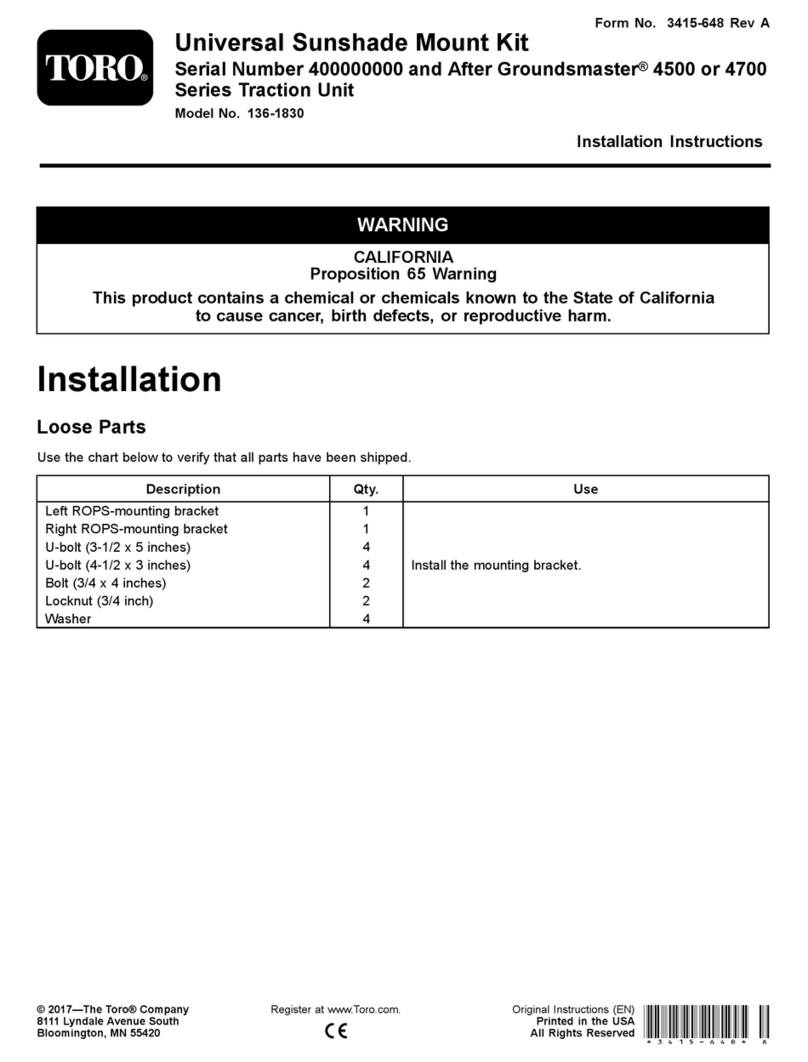 Toro 136-1830 installation instructions