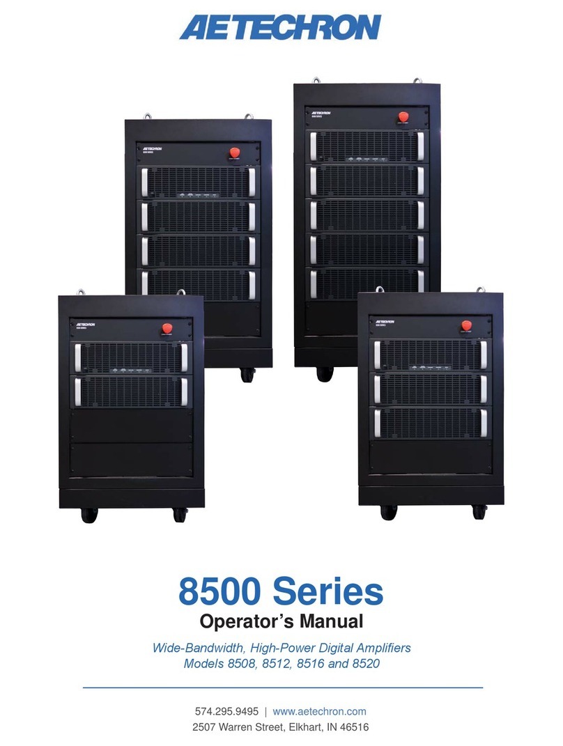 Aetechron 8500 Series Operator's manual