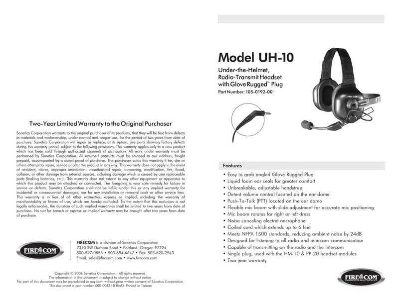 Firecom UH-10 User manual Firecom UH-10 User manual
