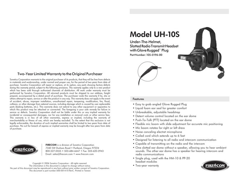 Firecom UH-10S quick start guide