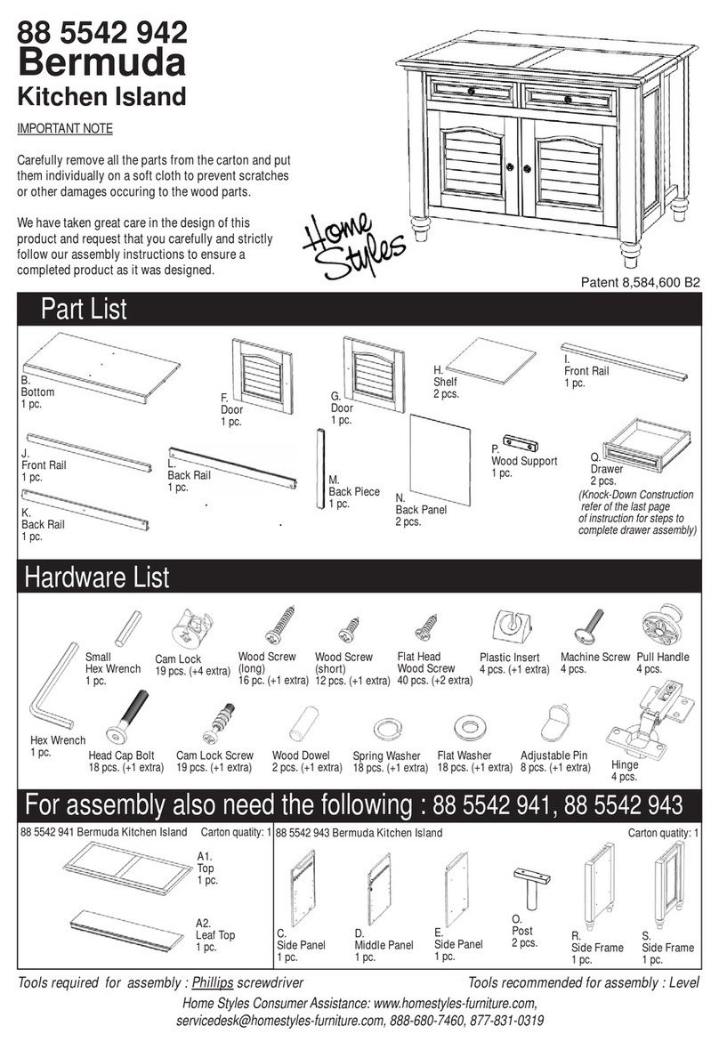 Home Styles Bermuda 88 5542 942 Assembly instruction