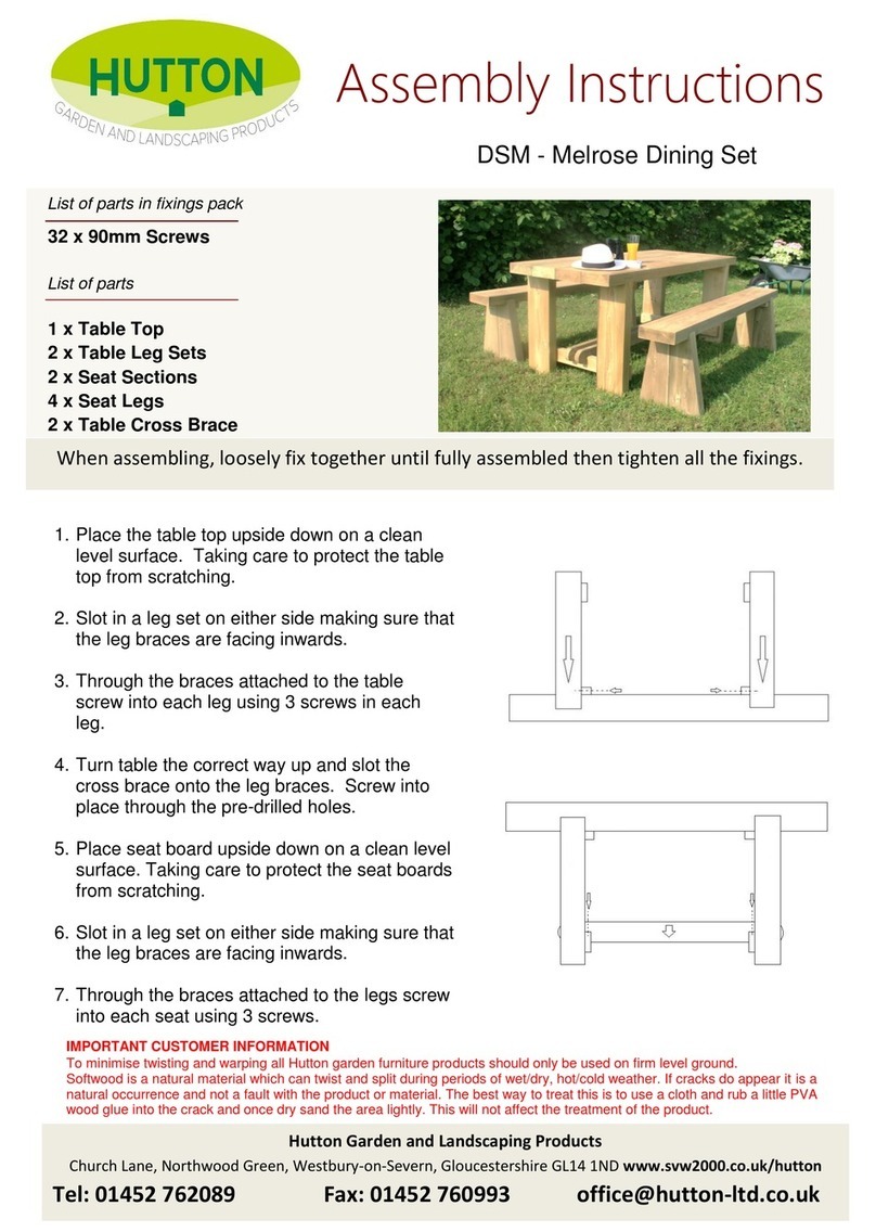 HUTTON Melrose Dining Set Assembly instructions