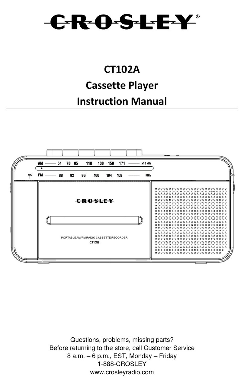 Crosley CT102A User manual Crosley CT102A User manual